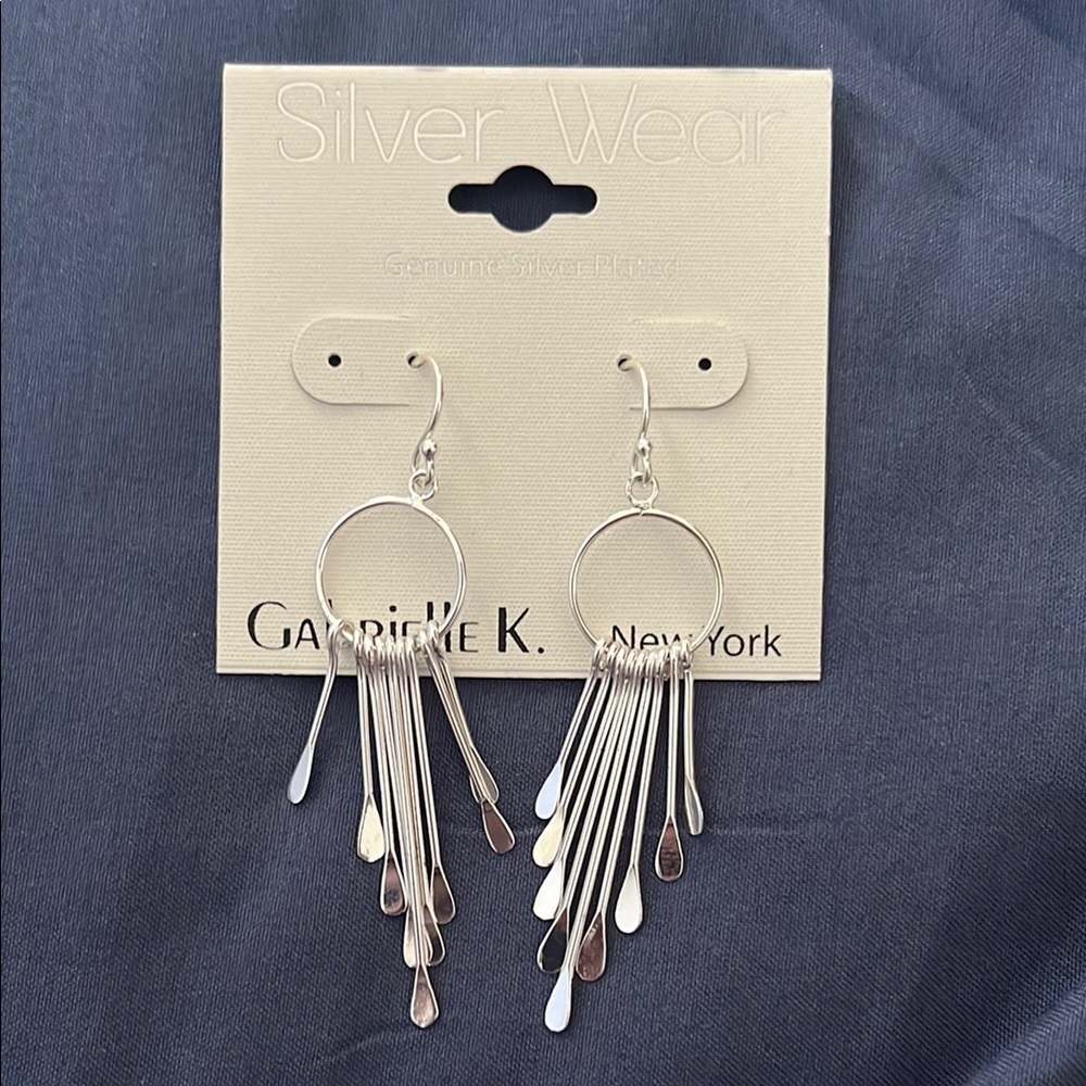 Modern Silver Tassel Earrings